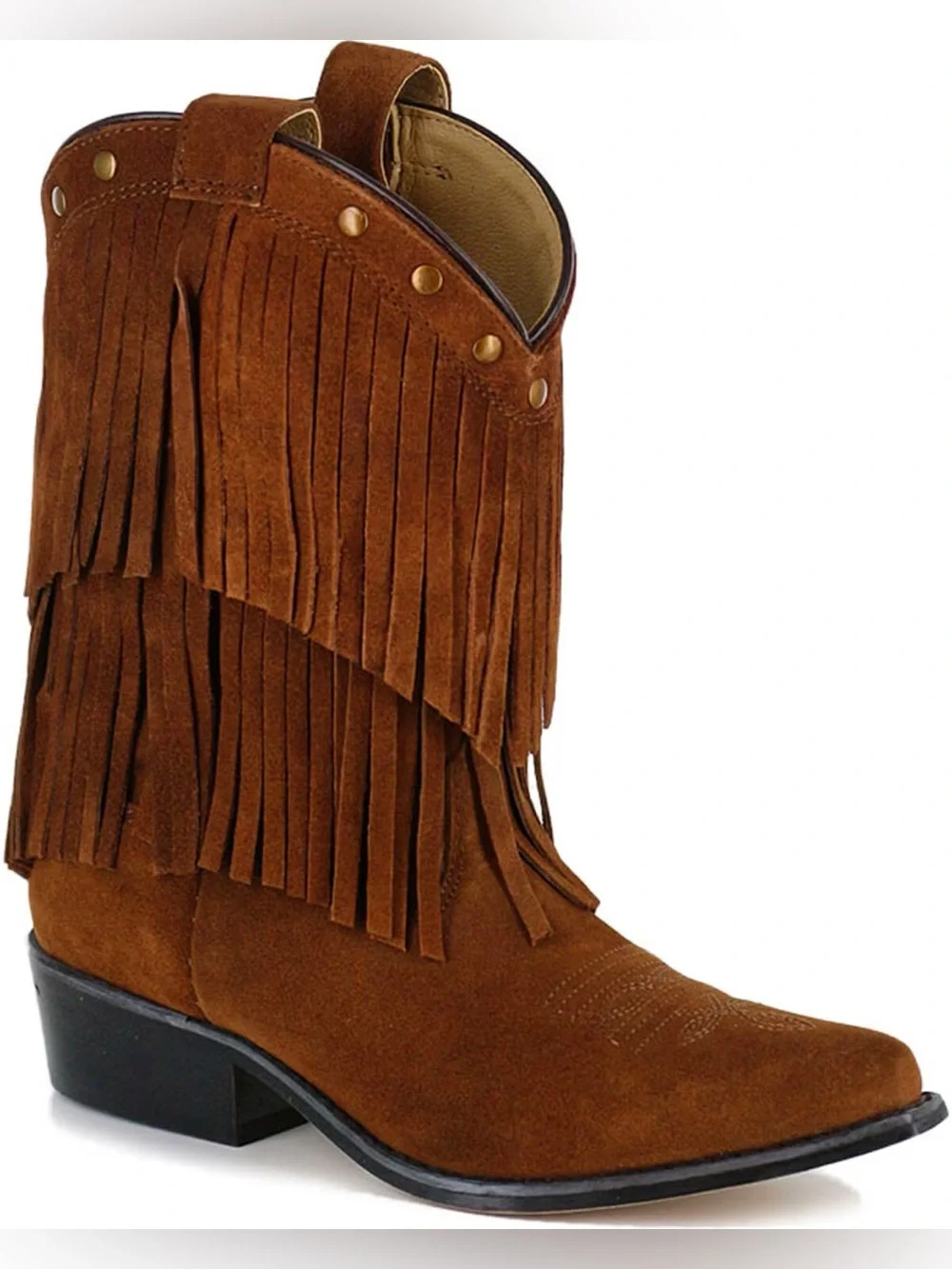 SHYANNE GIRLS' DOUBLE-FRINGE WESTERN BOOTS - SNIP TOES Size: 2